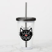 Kat Lover Acryltumbler Acryl Drinkbeker (Voorkant)