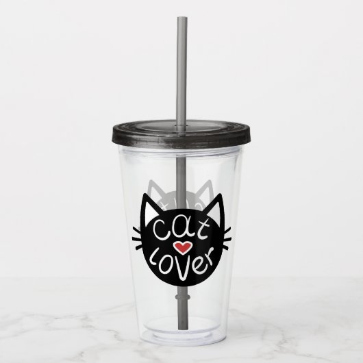 Kat Lover Acryltumbler Acryl Drinkbeker (Voorkant)