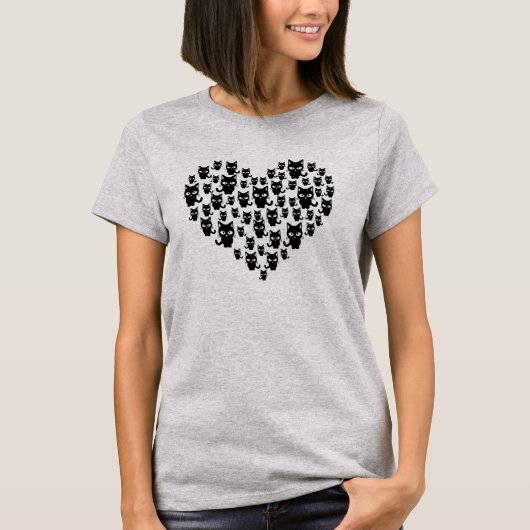 Kat Lover Black Cats Heart Women's T-shirt (Voorkant)