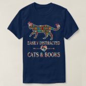 Kat Lover Book Lover Reader is gemakkelijk verstoo T-shirt (Design voorkant)