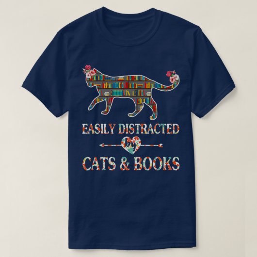 Kat Lover Book Lover Reader is gemakkelijk verstoo T-shirt (Design voorkant)