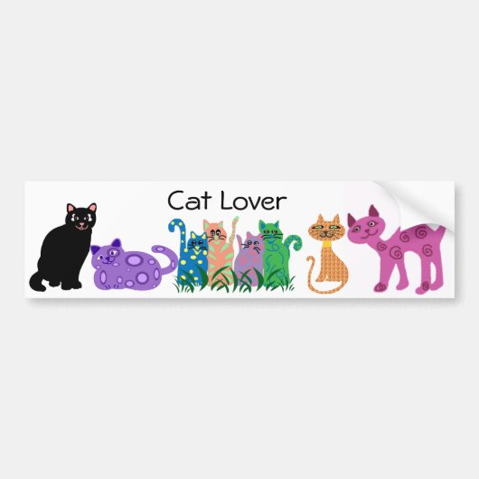 Kat Lover-bumpersticker Bumpersticker (Voorkant)