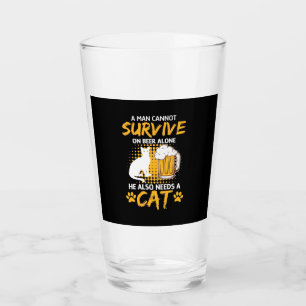 Kat Lover een Man met bier en kat Glas