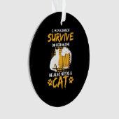 Kat Lover een Man met bier en kat Ornament (voorkant)