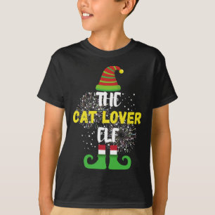 Kat Lover Elf Familie die met Kerstmis overeenkomt T-shirt