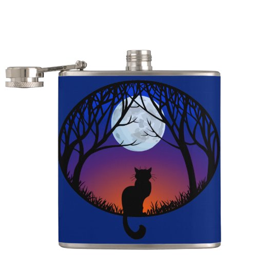 Kat Lover Flask Aangepaste kat Drink Flasers & cad Heupfles (Geopend)