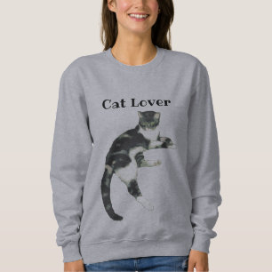 Kat Lover Grey White Cat Art-tekst  Trui