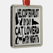 Kat Lover-helikopterpiloot Metalen Ornament (Rechts)