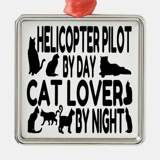 Kat Lover-helikopterpiloot Metalen Ornament (Voorkant)