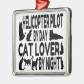 Kat Lover-helikopterpiloot Metalen Ornament (Links)