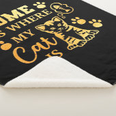 Kat Lover Home is waar mijn kat is Sherpa Deken (3/4)