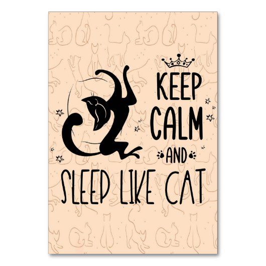 Kat Lover Houd kalm en slaap als een kat Kaart (Voorkant)