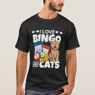 Kat Lover I houdt van bingo en katten die bingo Pl T-shirt