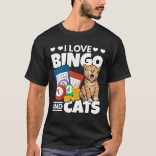 Kat Lover I houdt van bingo en katten die bingo Pl T-shirt