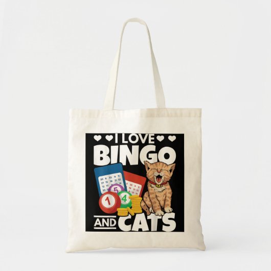 Kat Lover I houdt van bingo en katten die bingo Pl Tote Bag (Voorkant)