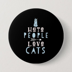 Kat Lover I houdt van katten en mensen Ronde Button 7,6 Cm
