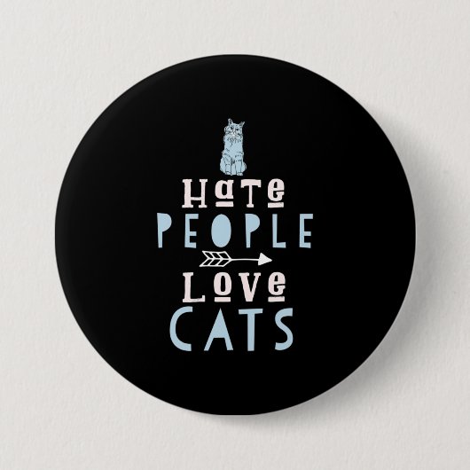 Kat Lover I houdt van katten en mensen Ronde Button 7,6 Cm (Voorkant)