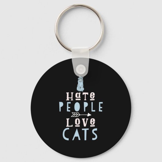 Kat Lover I houdt van katten en mensen Sleutelhanger (Voorkant)