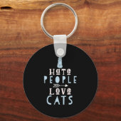 Kat Lover I houdt van katten en mensen Sleutelhanger (Voorkant)