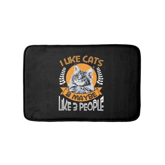 Kat Lover ik hou van katten en 3 mensen Badmat (Voorkant)