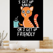 Kat Lover ik sta vroeg op Poster (Keuken)