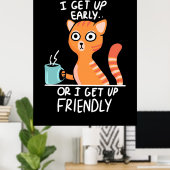 Kat Lover ik sta vroeg op Poster (Thuiskantoor)