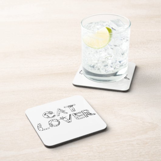 Kat Lover in kattenlettertype Bier Onderzetter (Rechterzijde)