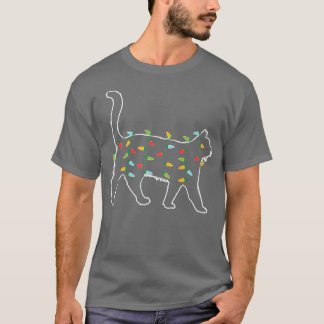 Kat Lover kerstboom lichte Pajama-kerstcadeautjes T-shirt