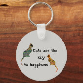 Kat Lover Key to Gelukkig Pets Mosaic Kittens Sleutelhanger (Voorkant)