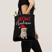 Kat Lover Merry Kerstmis Tote Bag (Dichtbij)