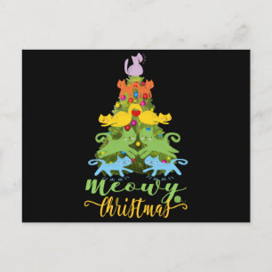 Kat Lover Merry Meowy kerstboomkat Holiday Briefkaart