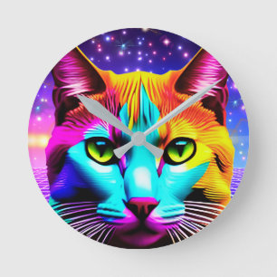 Kat Lover "Neon Galaxy" wandklok