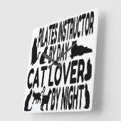 Kat Lover Pilates Instructor Vierkante Klok (Hoek)