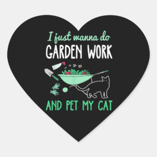 Kat Lover Plant voor tuinbouwkatten Hart Sticker