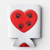 Kat Lover Red Heart en Paws Blikjeskoeler (Achterkant)