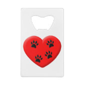 Kat Lover Red Heart en Paws Creditkaart Flessenopener (Achterkant)