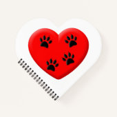 Kat Lover Red Heart en Paws Notitieboek (Voorkant)