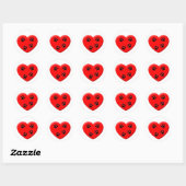 Kat Lover Red Heart en Paws Ronde Sticker (Vel)