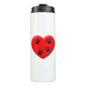 Kat Lover Red Heart en Paws Thermosbeker (Voorkant)