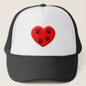 Kat Lover Red Heart en Paws Trucker Pet (Voorkant)