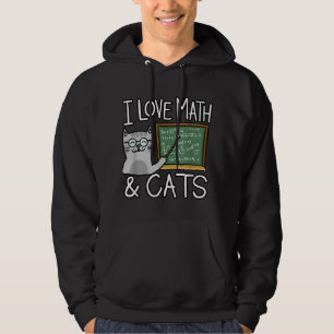 Kat Lover Shirt, ik hou van Wiskunde en katten Shi Hoodie