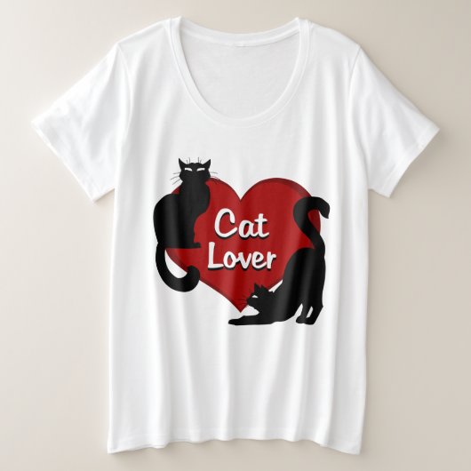 Kat Lover T-shirt Vrouwen Plus! Kat Shirt (Design voorkant)