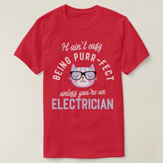 Kat Lover van de elektricien geeft het gemakkelijk T-shirt (Design voorkant)