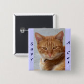 Kat Lover_ Vierkante Button 5,1 Cm (Voorkant /achterkant)