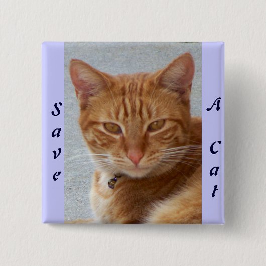 Kat Lover_ Vierkante Button 5,1 Cm (Voorkant)