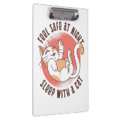 Kat Lover voelt veilig bij nachtslaap met een kat Klembord (Rechts)