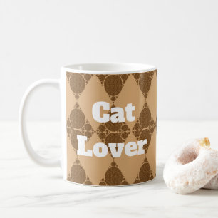 Kat Lover Wildcat Pattern Geometric Diamond Koffiemok