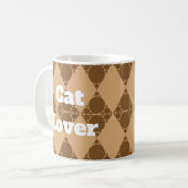 Kat Lover Wildcat Pattern Geometric Diamond Koffiemok (Voorkant links)