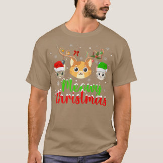 Kat Lover Xmas lampjes rendier Santa Meowy Cat Chr T-shirt