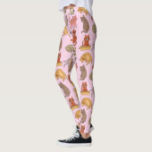 Kat Lovers. Afspeelbare katten op roze Leggings (Links)